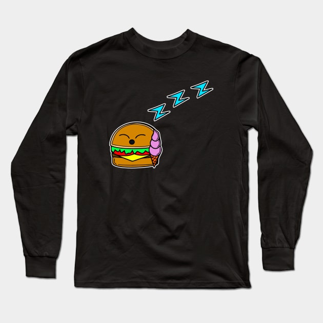 Ice cream Sleeping Relaxed Summer Cheeseburger Gift Long Sleeve T-Shirt by MaystarUniverse